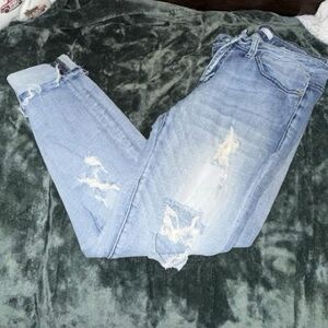 KanCan Light Blue Distressed Ankle Jeans